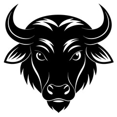 Obraz premium Buffalo head silhouette vector Illustration