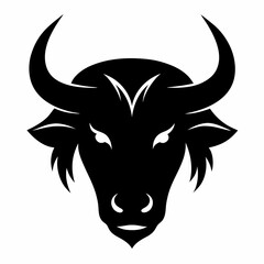 Buffalo head silhouette vector Illustration