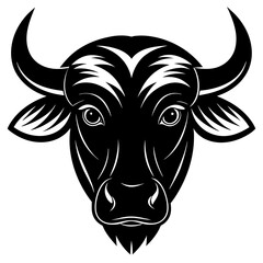 Buffalo head silhouette vector Illustration