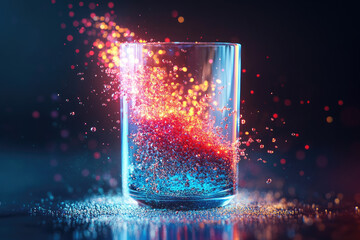 Bioluminescent Reaction, a vibrant display of glowing organisms interacting in a captivating bioreaction, showcasing the beauty of bioilluminescence