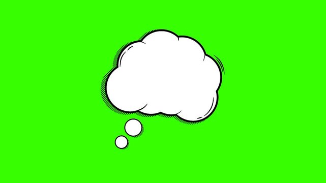 Simple cloud shaped speech bubble (Greenscreen background)