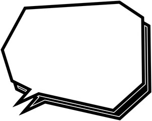 ポップな角ばった吹き出しフレーム　影付きシンプル