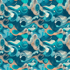 Seamless pattern waves in the ocean abstract background repeatable sea texture