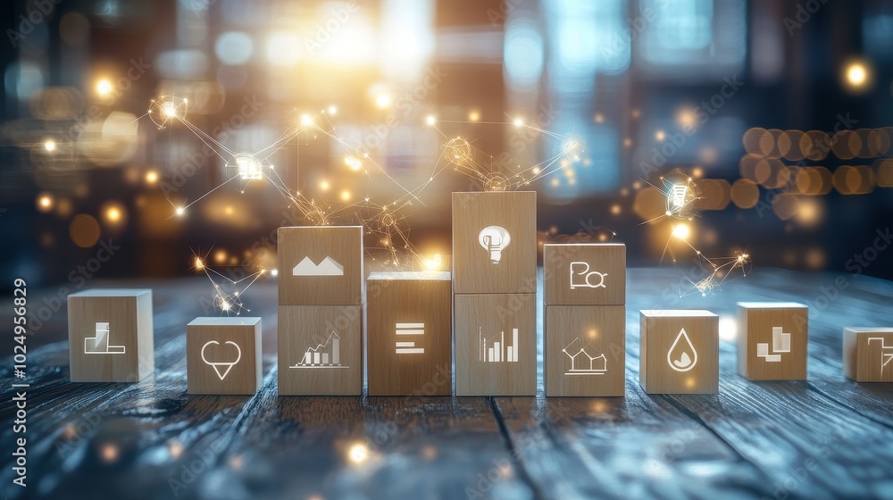 Poster innovative technology solutions and data visualization concepts