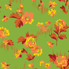botanical floral vector seamless pattern with roses herbs and leaves big set background with flowers