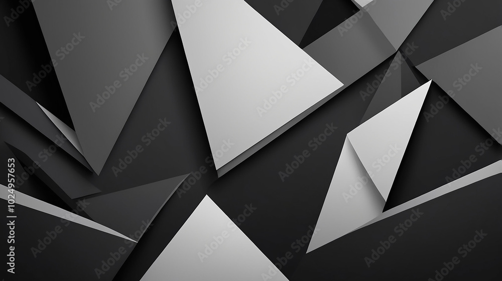 Aufkleber abstract geometric pattern in black, white, and gray tones, creating a dynamic visual effect.