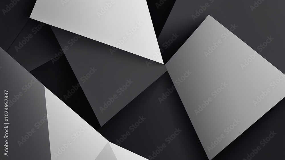 Aufkleber abstract geometric pattern in black, white, and gray tones, creating a dynamic visual effect.