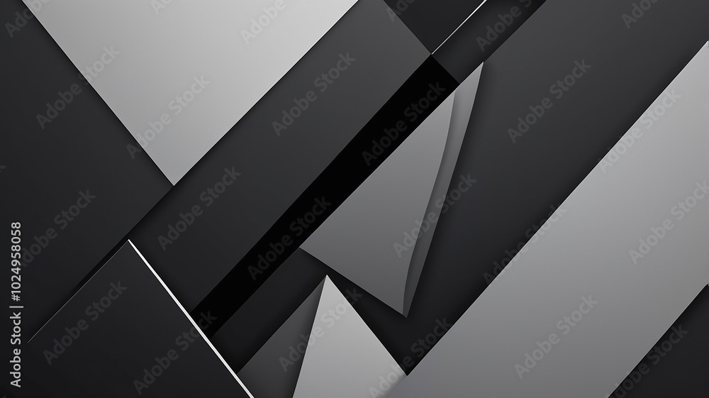 Aufkleber abstract geometric pattern in black, white, and gray tones, creating a dynamic visual effect.