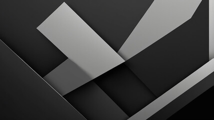 Obraz premium Abstract geometric pattern in black, white, and gray tones, creating a dynamic visual effect.