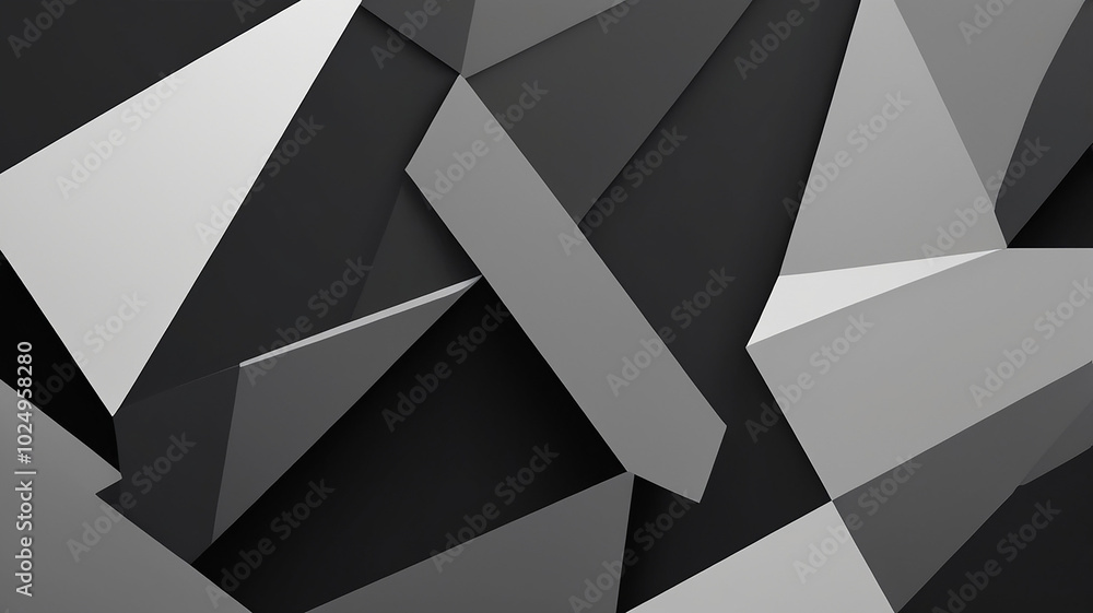Aufkleber abstract geometric pattern in black, white, and gray tones, creating a dynamic visual effect.