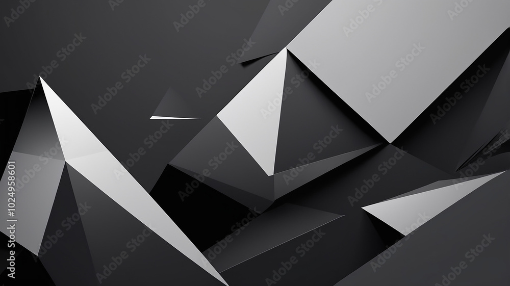 Aufkleber abstract geometric pattern in black, white, and gray tones, creating a dynamic visual effect.