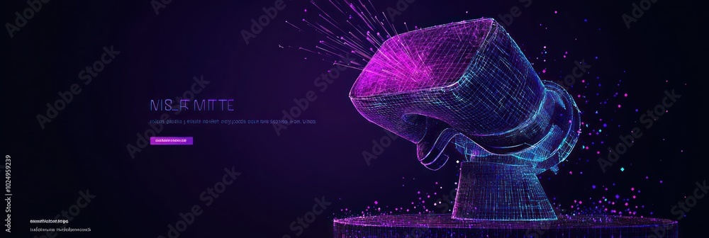 Aufkleber a digital representation of a virtual reality headset with vibrant colors and geometric patterns.
