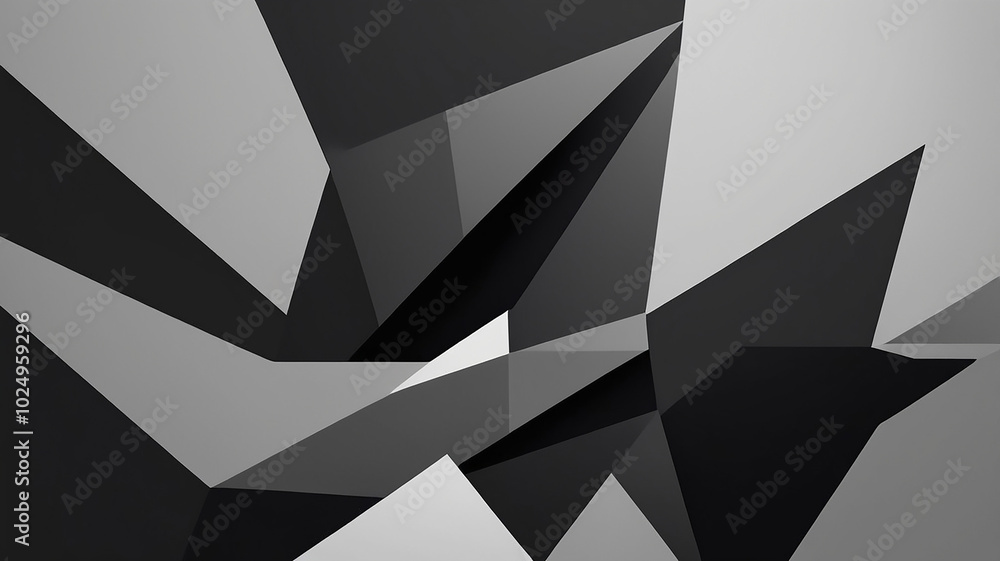 Aufkleber abstract geometric pattern in black, white, and gray tones, creating a dynamic visual effect.