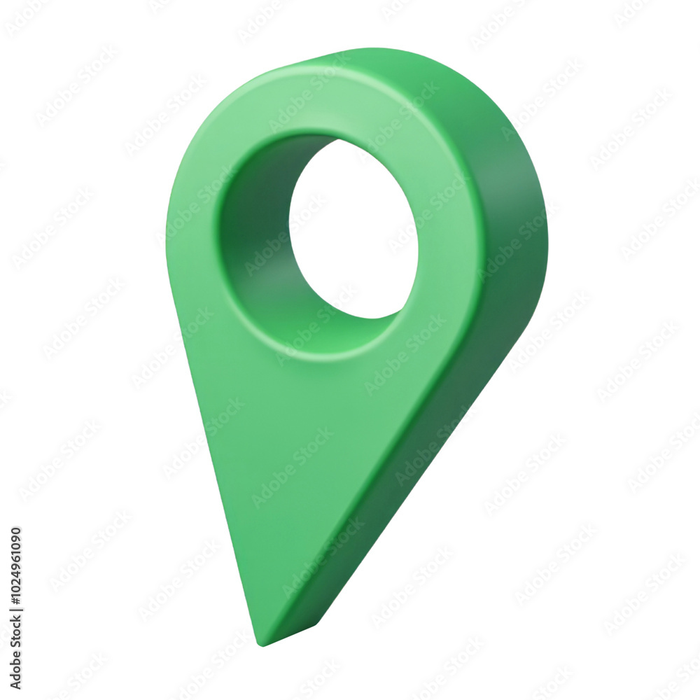 Poster green pointer 3d render icon isolated on transparent background cutout