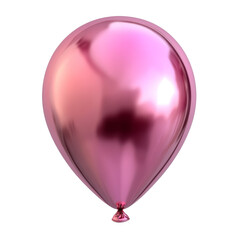pink balloon holographic Iridescent 3d render isolated on transparent background cutout
