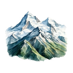 Obraz premium snow rock in the mountains watercolor isolated on transparent background cutout 