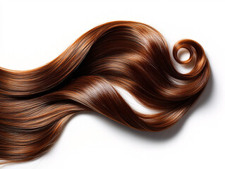  a close-up of a wavy brown wig on a white background. The wig has loose curls and appears to be made of human hair.
