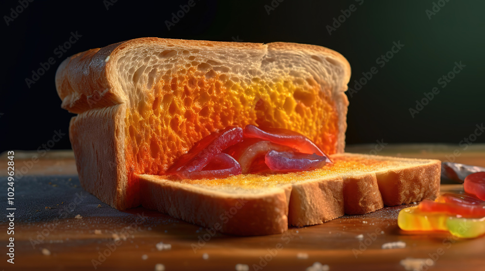 Aufkleber different bread cuts arranged to showcase a diverse culinary selection