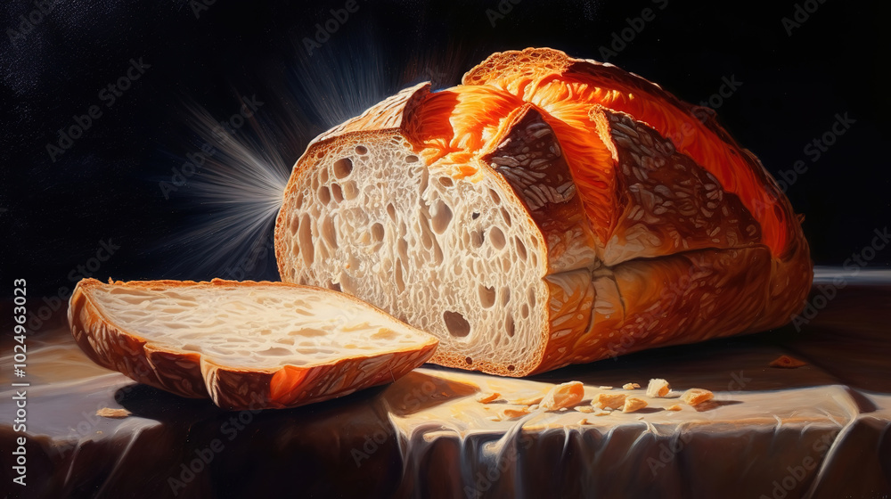 Aufkleber assorted bread cuts artfully arranged for a delicious visual display