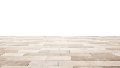empty room with stone floor isolated on transparent background cutout	

