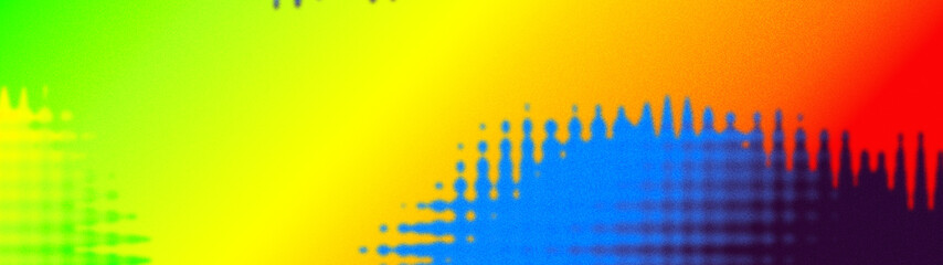 A vibrant psychedelic gradient in soft shades of blue, orange, yellow, and green with a subtle grainy texture, perfect for use in web banners and poster designs.