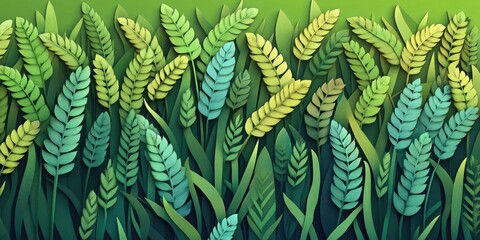 Close-up of green barley or wheat stalks Agriculture, Close-up of green barley or wheat plants in agriculture