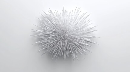Minimalist Porcupine-Like Spiky Sculpture On White Background