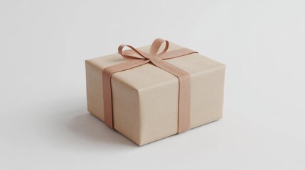 Obraz premium 3D Render of Gift Box on White Background. AI generated illustration.