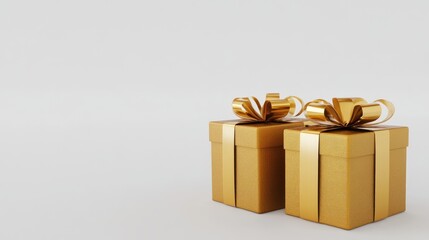 3D Render of Gift Box on White Background. AI generated illustration.
