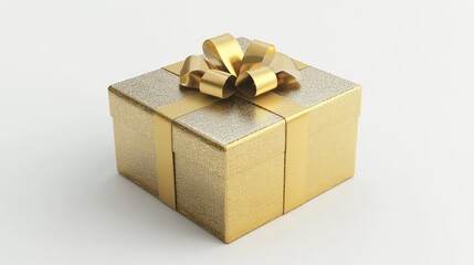3D Render of Gift Box on White Background. AI generated illustration.