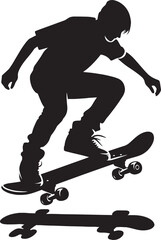 Skateboarding Silhouette illustration isolated on a white background