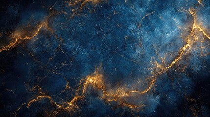 Blue and Gold Marble Surface