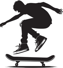 Skateboarding Silhouette illustration isolated on a white background
