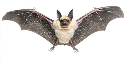 Obraz premium A vampire bat flying with its wings spread wide focus on Dark and mysterious, perfect for Halloween mockups dynamic Fusion Isolated white background