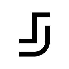 Letter JS or SJ minimal simple monogram logo