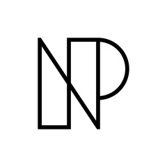 Letter NP minimal simple monogram logo © logojos