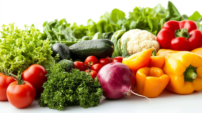 Fresh Vegetables on a White Background A collection