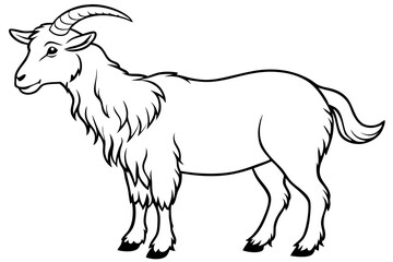 Goat outline vector illustration 