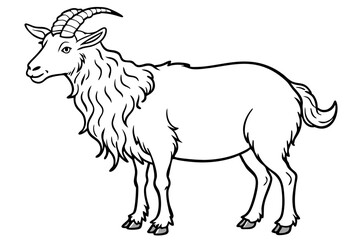 Goat outline vector illustration 