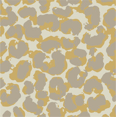 Leopard print. Vector seamless pattern. Animal skin background with black and brown spots on beige backdrop. Abstract exotic safari texture. Jaguar, leo, puma cheetah fur pattern. Repeat design