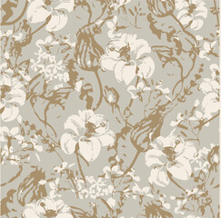 botanical floral vector seamless pattern with roses herbs and leaves big set background with flowers