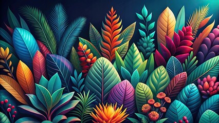 bold abstract plant wallpaper