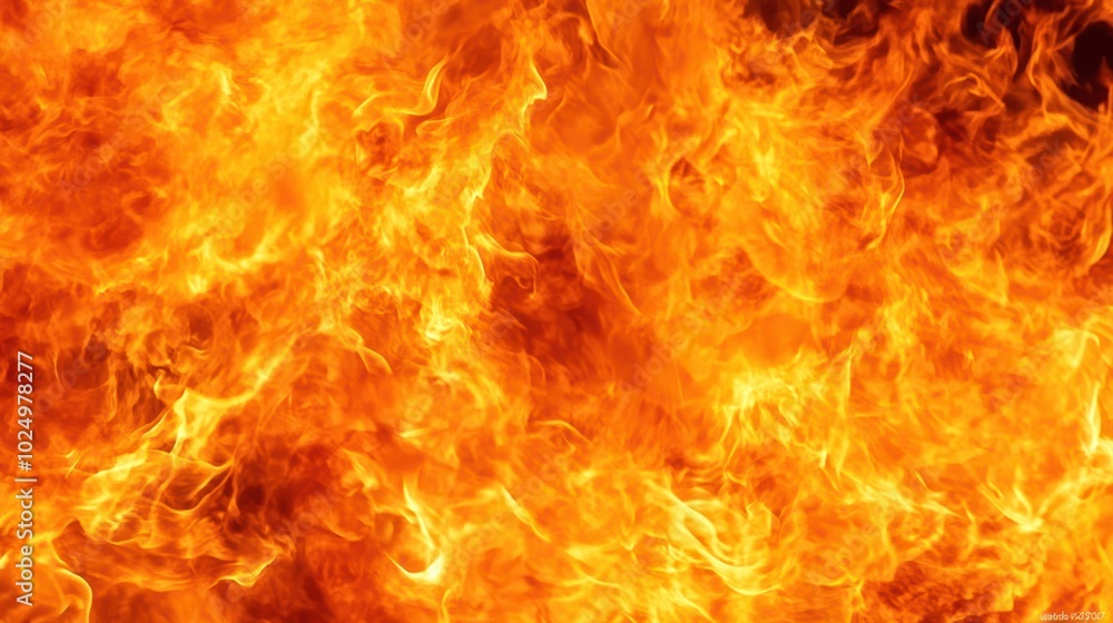 Poster a vivid display of flames, showcasing the dynamic movement and intensity of fire.