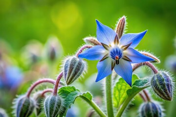 Borage plant blooming in spring
