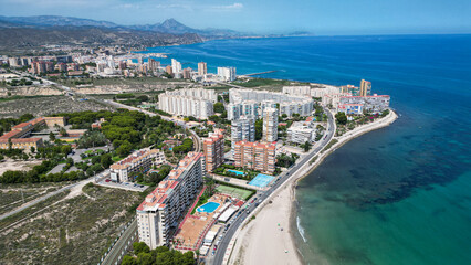 Fototapeta premium Aerial view of the coast in Alicante, the Spanish city