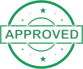 Green Approved Rubber Stamp Design Element Transparent
