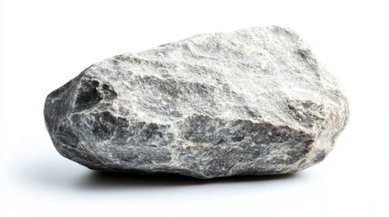 A smooth gray rock isolated on a white background, showcasing natural texture and shape, perfect for geology or nature-themed designs