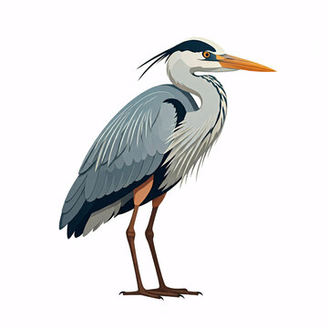 recommend clip art: blue heron bird standing illustration clip art