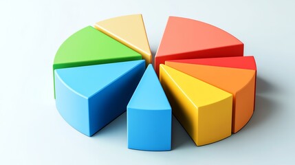 Obraz premium Artistic close-up of a market segmentation diagram with color gradients, representing diverse demographics and consumer behavior analysis space for text