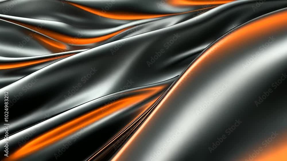 Poster fluid, organic shapes with a liquid-metal texture flow and merge, creating a dynamic 3d wallpaper wi